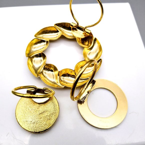 Vintage Basic Scarf Clip Lot, 3 Elegant Minimalist Shawl Slide Bundle - Picture 3 of 3